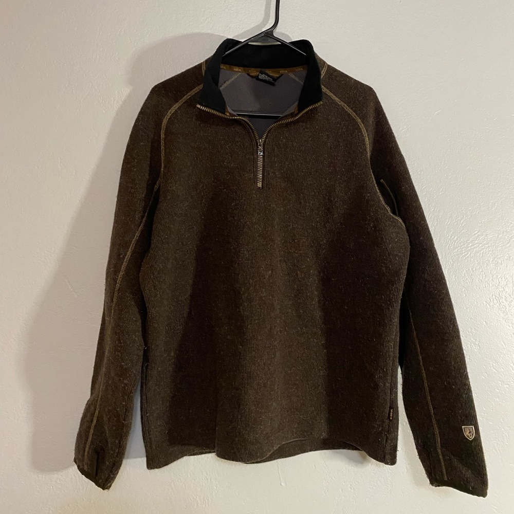 Kuhl Thermokore half zip pullover sweater size M Style 3082 Wool espresso brown
